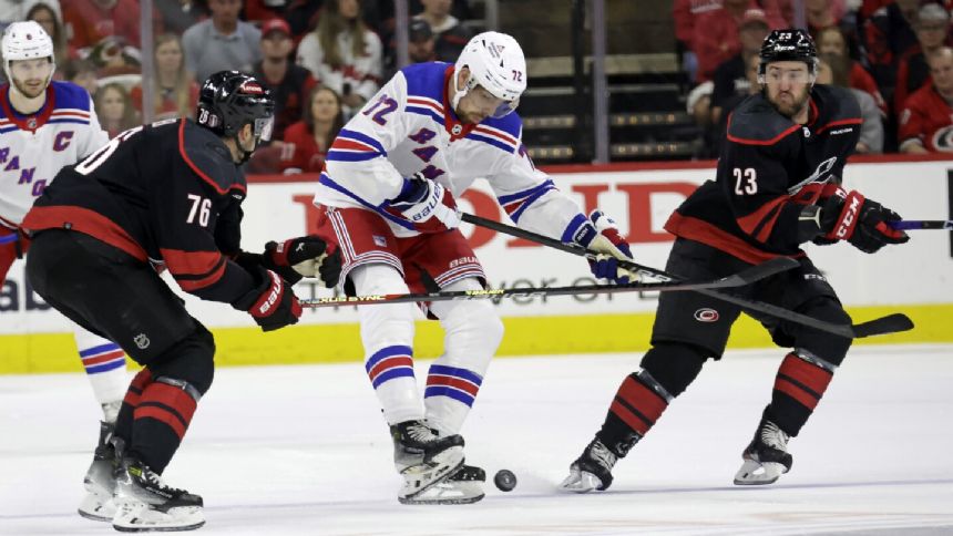 Chytil sidelined for Game 4 of Rangers' 2nd-round series against Hurricanes