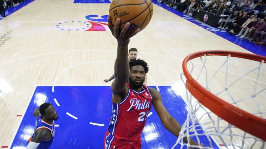76ers center Joel Embiid sits out against Jazz with swelling in left knee