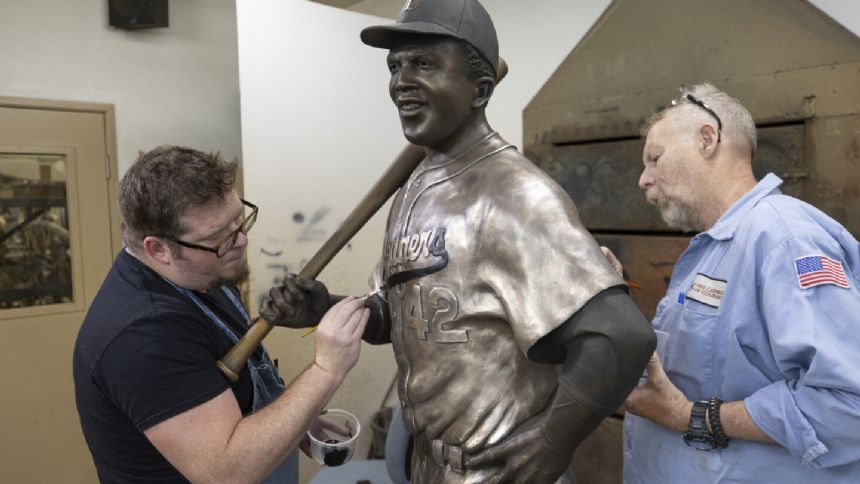 A rebuilt bronze Jackie Robinson statue will be unveiled 6 months after the original was stolen