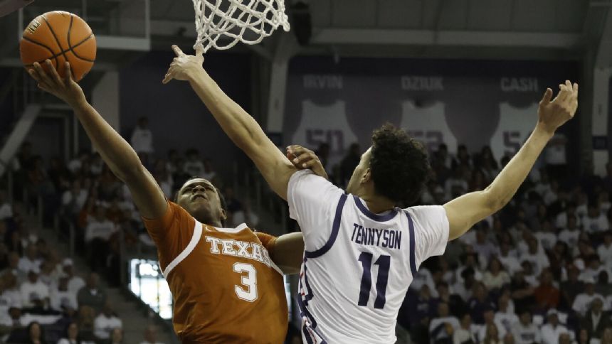 Abmas scores 21, including last 13 points for Texas in 77-66 win at No. 25 TCU