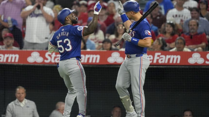 Adolis Garcia's HR in 8th inning gives Rangers 5-4 victory over Angels and extends win streak to 5