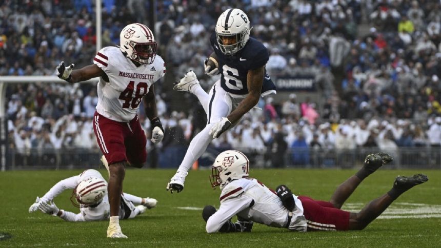 Allar throws 3 TD passes, Hardy returns 2 punts for scores as No. 6 Penn State tops UMass 63-0