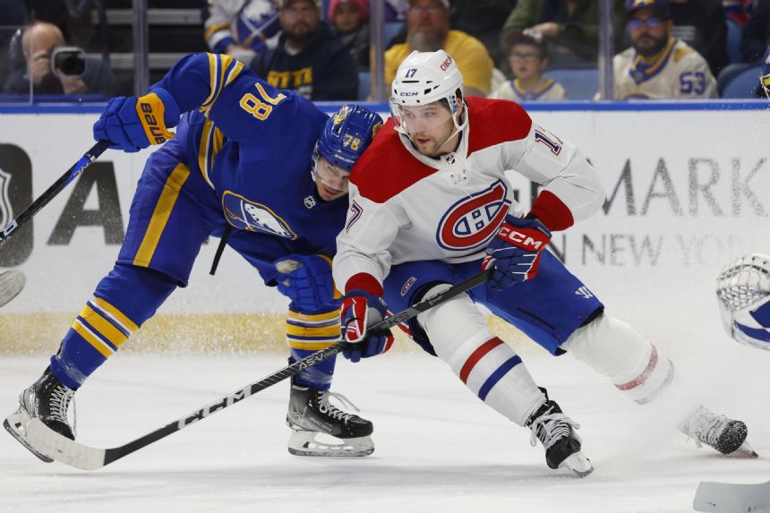 Anderson's late goal lifts Canadiens to 3-2 win over Sabres