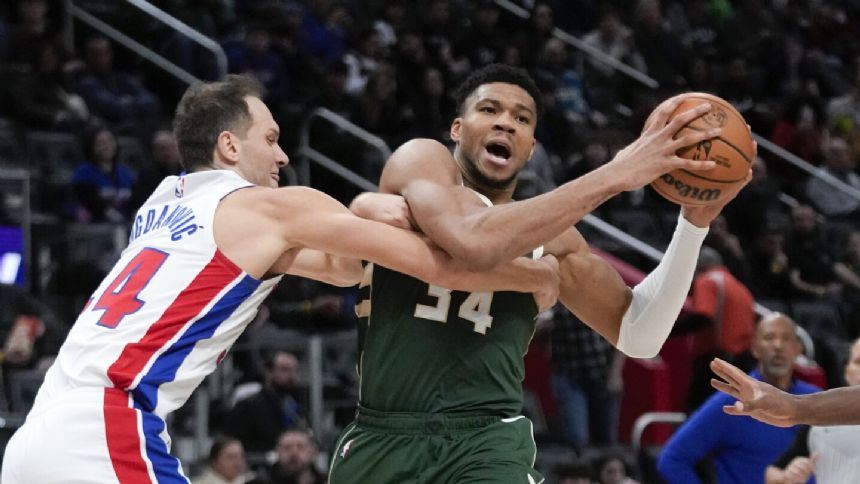 Antetokounmpo's triple-double helps Bucks pull away late for 122-113 win over Pistons