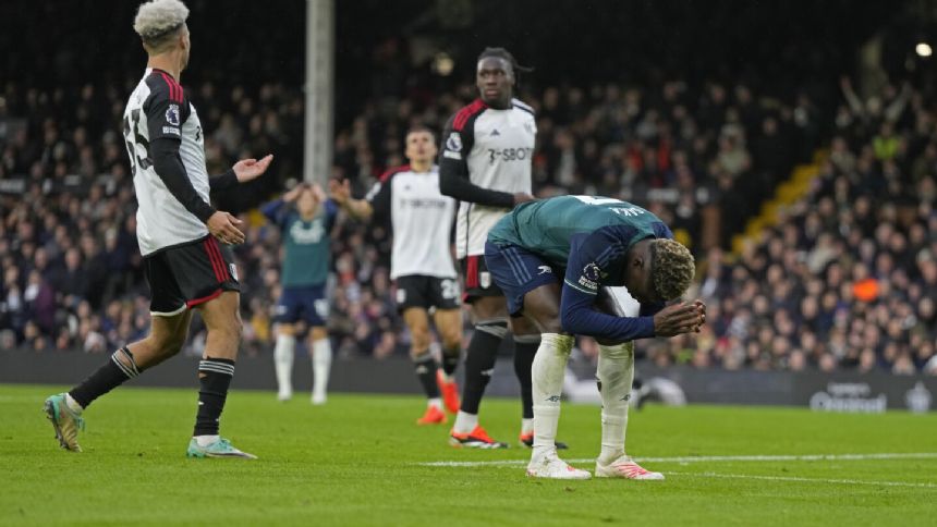 Arsenal misses chance to go top of Premier League with 2-1 loss at Fulham