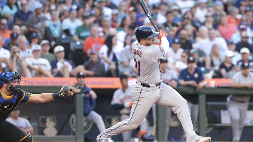 Astros complete climb and pull even in AL West race after beating Mariners 3-0