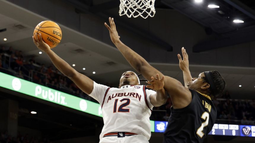 Back on home court, No. 16 Auburn ends 2-game skid with 81-54 rout of Vanderbilt