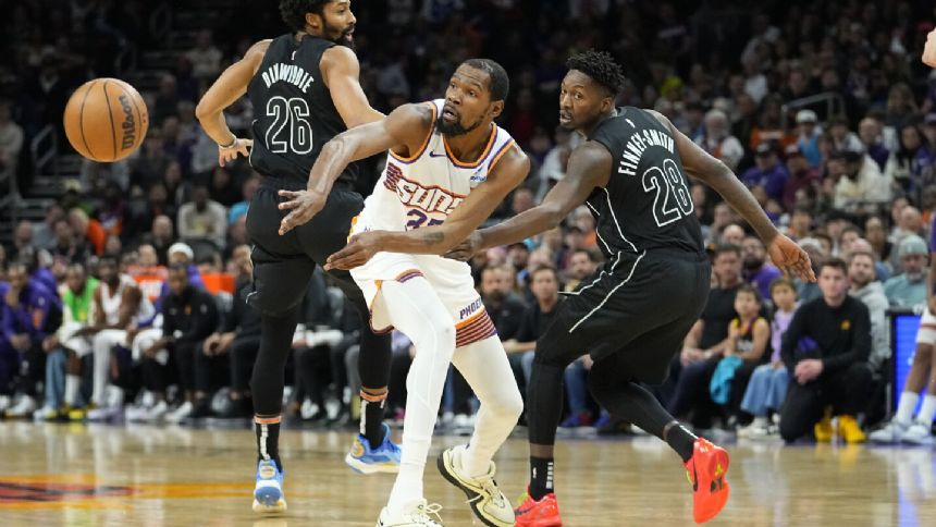 Balanced Nets beat Suns 116-112, spoiling debut of Phoenix's All-Star trio