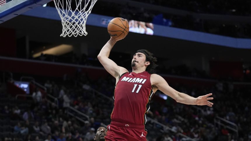 Bam Adebayo hits buzzer-beating 3 as the Heat topped the Pistons 104-101