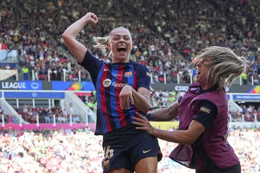 Barcelona wins Women's Champions League by coming from behind to beat Wolfsburg