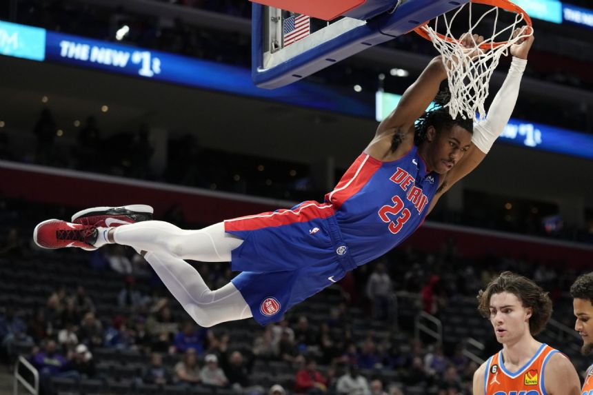 Bey scores 25, Pistons' big 2nd half beats Thunder 112-103