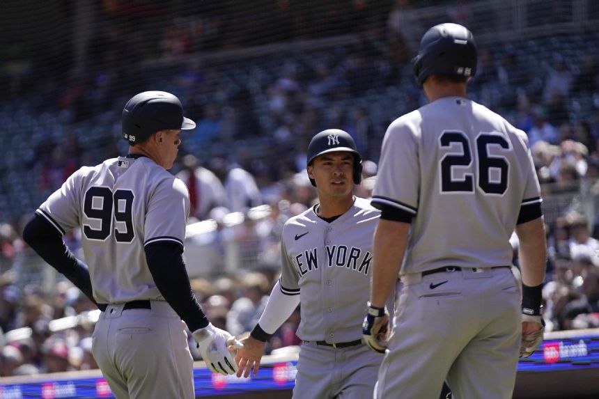 Birthday boy Judge has 3 hits, 3 RBIs, Yanks beat Twins 12-6