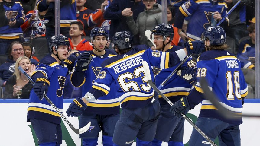 Blues beat Oilers 6-3 for 8th victory in 10 games