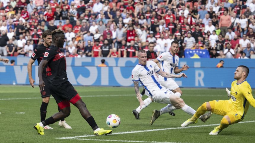 Boniface scores 2 as Bayer Leverkusen routs Darmstadt and maintains fine Bundesliga start