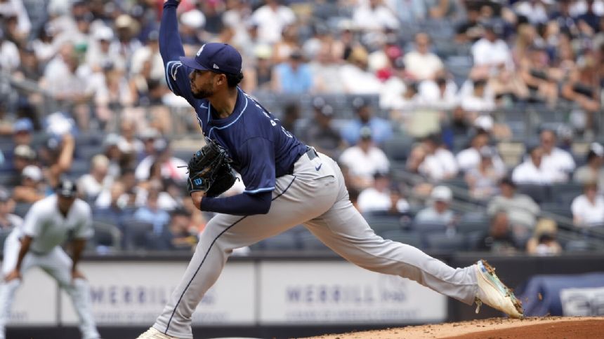 Bradley remains unbeaten in 8 starts, Arozarena homers twice and Rays rout Yankees 9-1