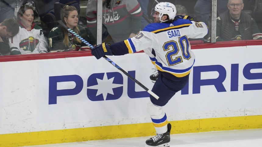 Brandon Saad's overtime goal gives Blues a 5-4 victory over Wild