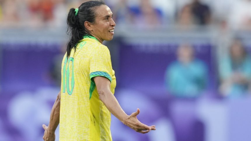 Brazil great Marta loses her appeal against a 2-game ban and cannot face Spain in Olympic semifinals