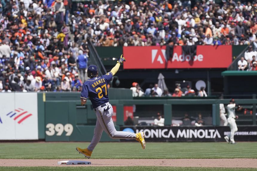 Brewers end 6-game skid with 7-3 victory over Giants