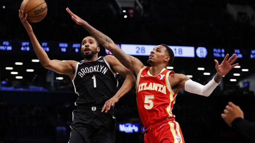 Bridges scores 38 points, Nets beat Hawks 114-102 for sweep of two-game series
