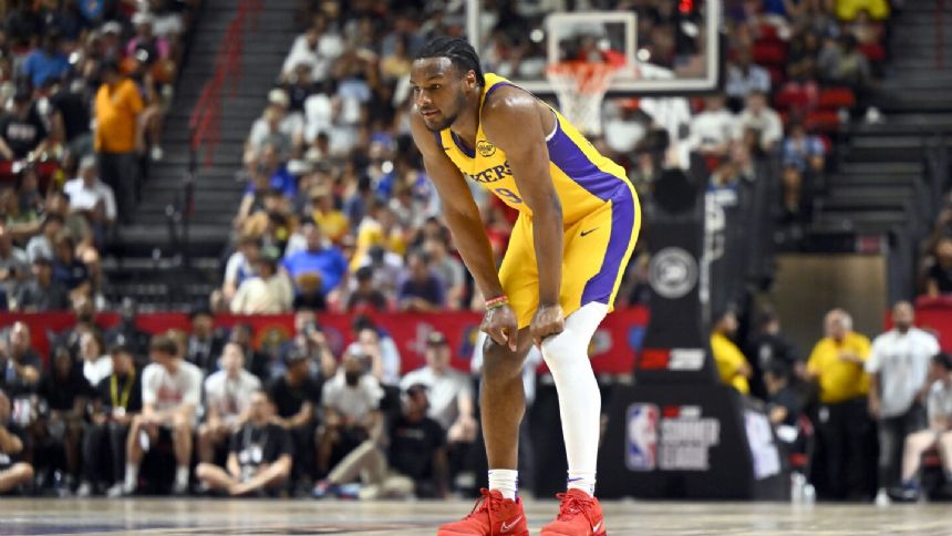 Bronny James finishes with 2 points, Lakers lose to Celtics 88-74 at Summer League