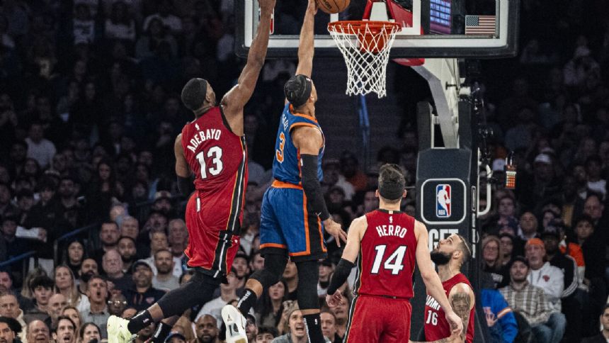 Brunson scores 32 points, Knicks win 6th straight and send Heat to 6th loss in a row, 125-109