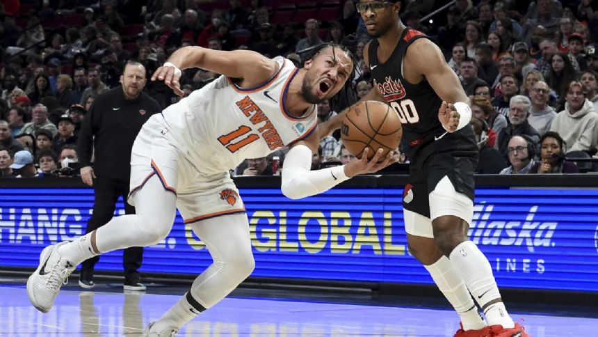 Brunson scores 45 points and the Knicks roll past the Trail Blazers, 105-93