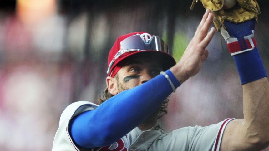 Bryce Harper makes impression at first, but Phillies fall to Guardians 6-5 to end AL streak