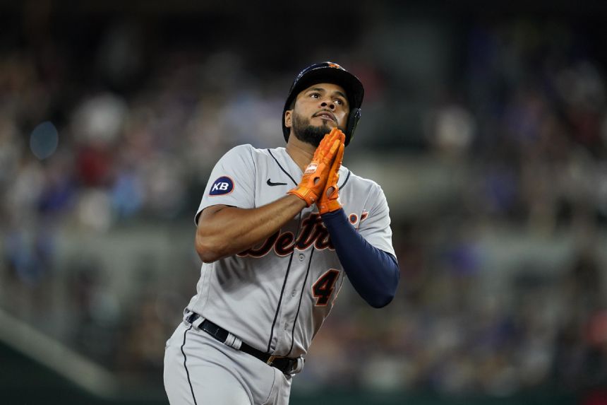 Candelario gets 3 RBIs, Tigers beat Keuchel, Rangers 11-2