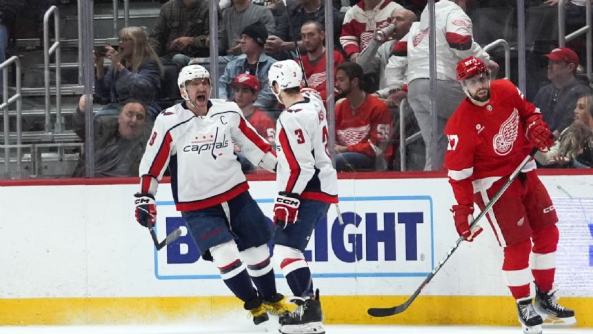 Capitals beat Red Wings 2-1 to move into wild card, Ovechkin 1st NHL player with 18 30-goal seasons