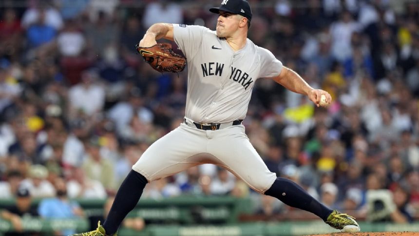 Carlos Rodon pitches Yankees past Red Sox 8-2 in Jazz Chisholm Jr.'s debut