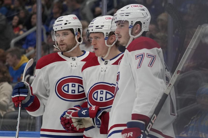 Christian Dvorak has 1st hat trick, Canadiens beat Blues 7-4