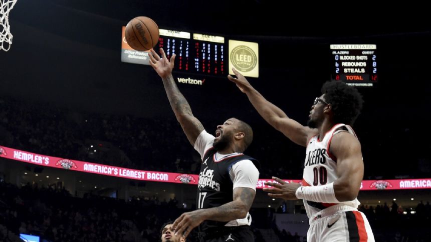 Clippers sweep 2-game set in Portland, beating the Trail Blazers 125-117