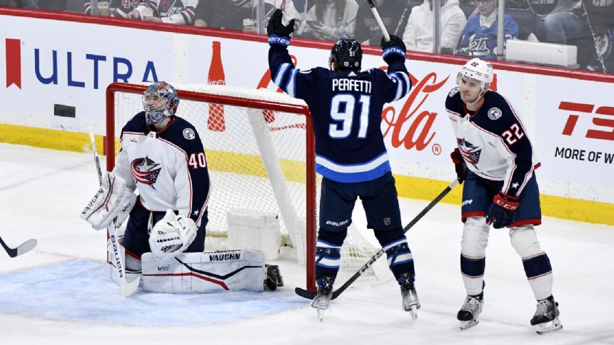 Cole Perfetti scores twice as Jets win seventh straight, crush Blue Jackets 5-0