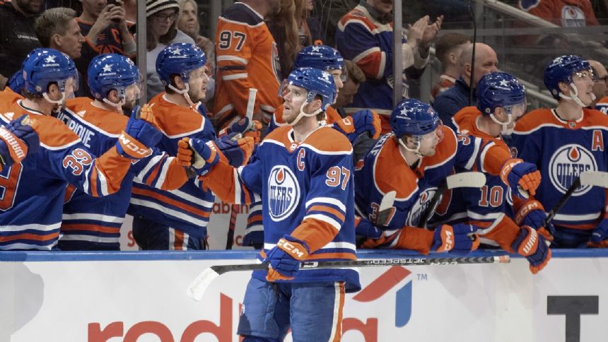 Connor McDavid has two goals and an assist as the Oilers rout the Ducks 6-1