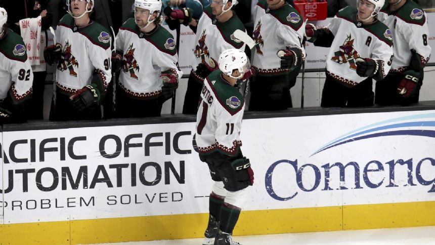 Crouse, Schmaltz, Keller each have goal and assist in Coyotes' 5-2 win over Sharks