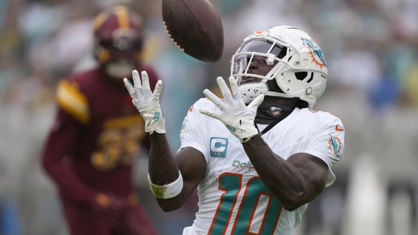 Dolphins' Tyreek Hill lands the No. 1 spot in AP's NFL top 5 wide receiver rankings