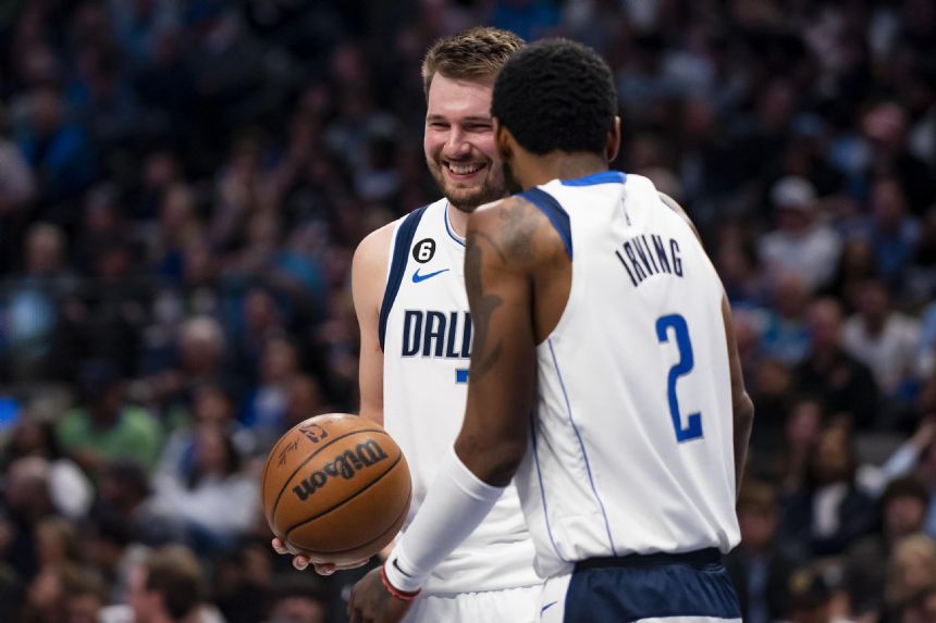 Doncic, Irving get 1st tandem win as Mavs rout hapless Spurs