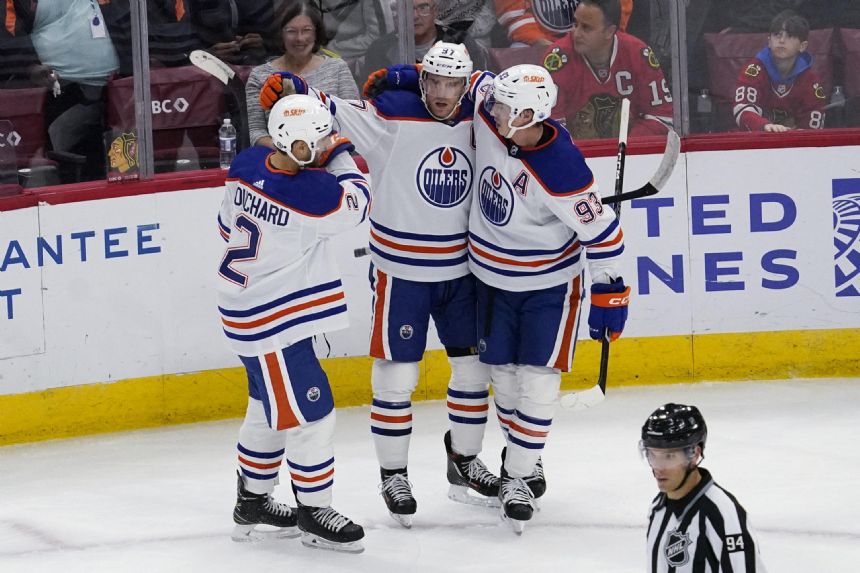 Draisaitl's late goal lifts Oilers over Blackhawks 6-5