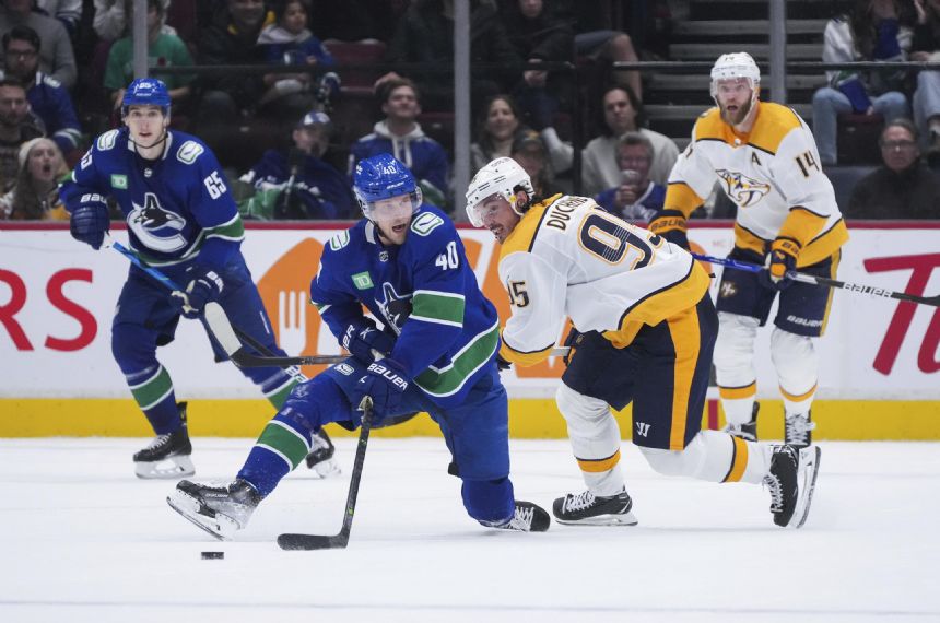 Duchene scores in SO to give Predators 4-3 win over Canucks