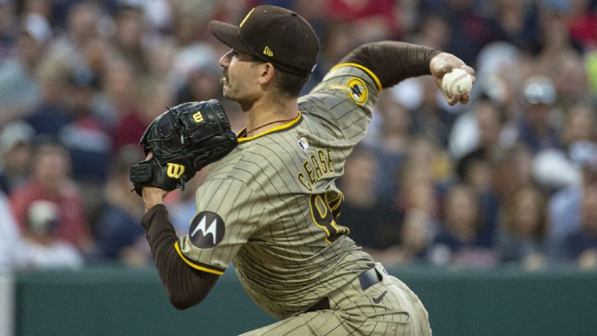 Dylan Cease strikes out 10 as the Padres combine for a 1-hitter in a 7-0 victory over the Guardians