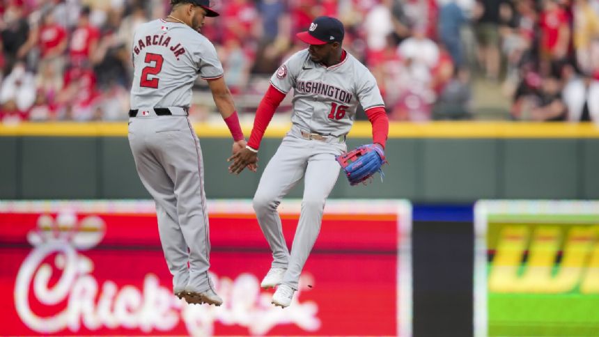 Eddie Rosario's sacrifice fly caps 3-run 9th inning off Alexis Diaz as Nationals beat Reds 7-6
