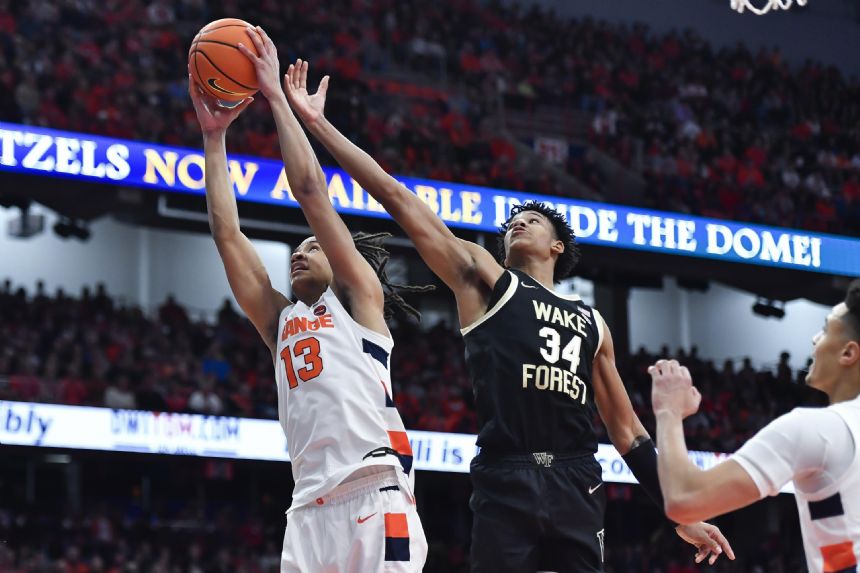 Edwards' 20-20 leads Syracuse past Wake Forest 70-63