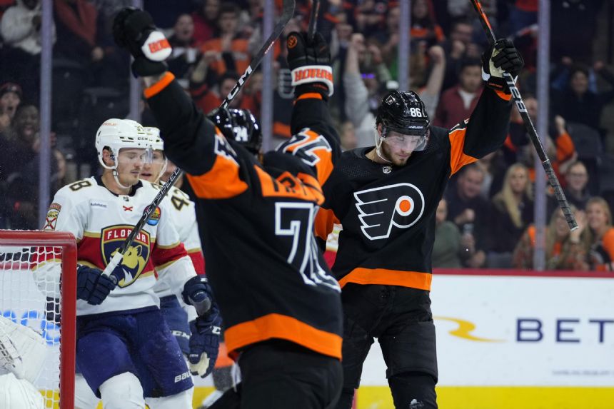 Farabee, Hart lead surprising Flyers to 4-3 win vs Panthers