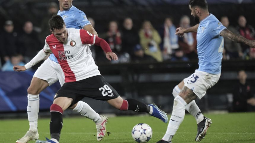 Feyenoord in position to progress to knockout rounds after beating Lazio 3-1 in Champions League