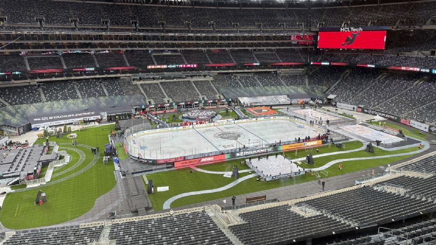 Flyers, Rangers, Devils test the ice at MetLife Stadium in practices for Stadium Series games.