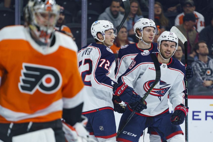 Flyers snap 7-game skid with 4-3 OT win over Blue Jackets