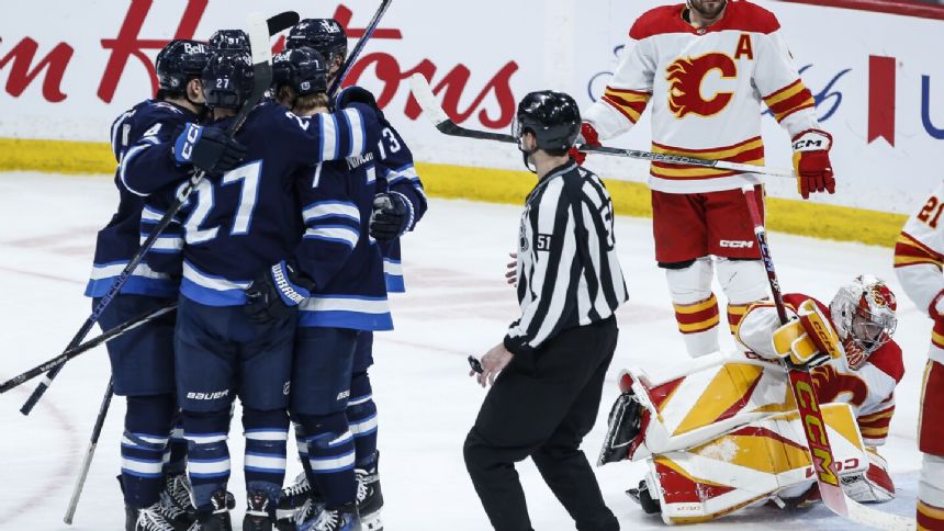Gabe Vilardi has hat trick, Jets wrap up playoff spot and eliminate Flames with 5-2 win
