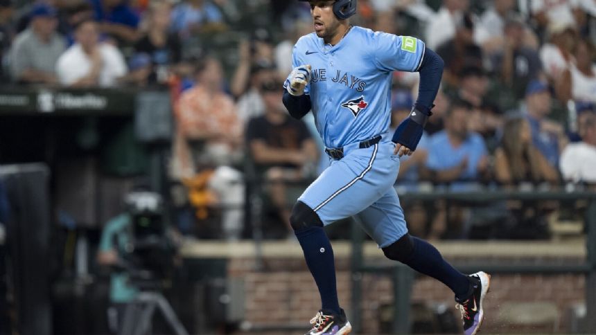 George Springer leaves Blue Jays' game at Yankees after fouling ball off shin