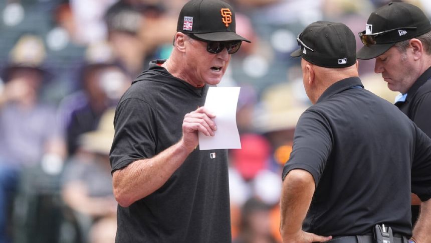 Giants manager Bob Melvin ejected before 1st pitch of game at Colorado