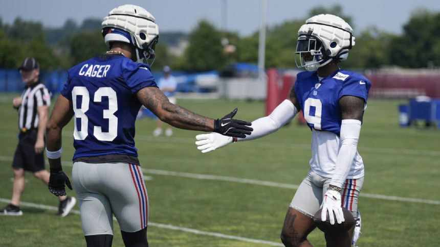 Giants rookie Malik Nabers mixes it up with Lions' Kerby Joseph at joint practice